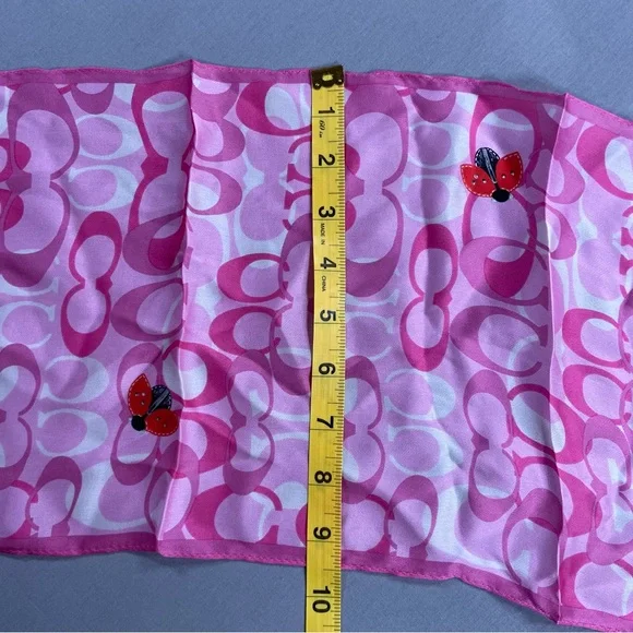 Coach Scarf 100% Silk Made in Japan Interlocking Cs with Ladybugs - Picture 16 of 16